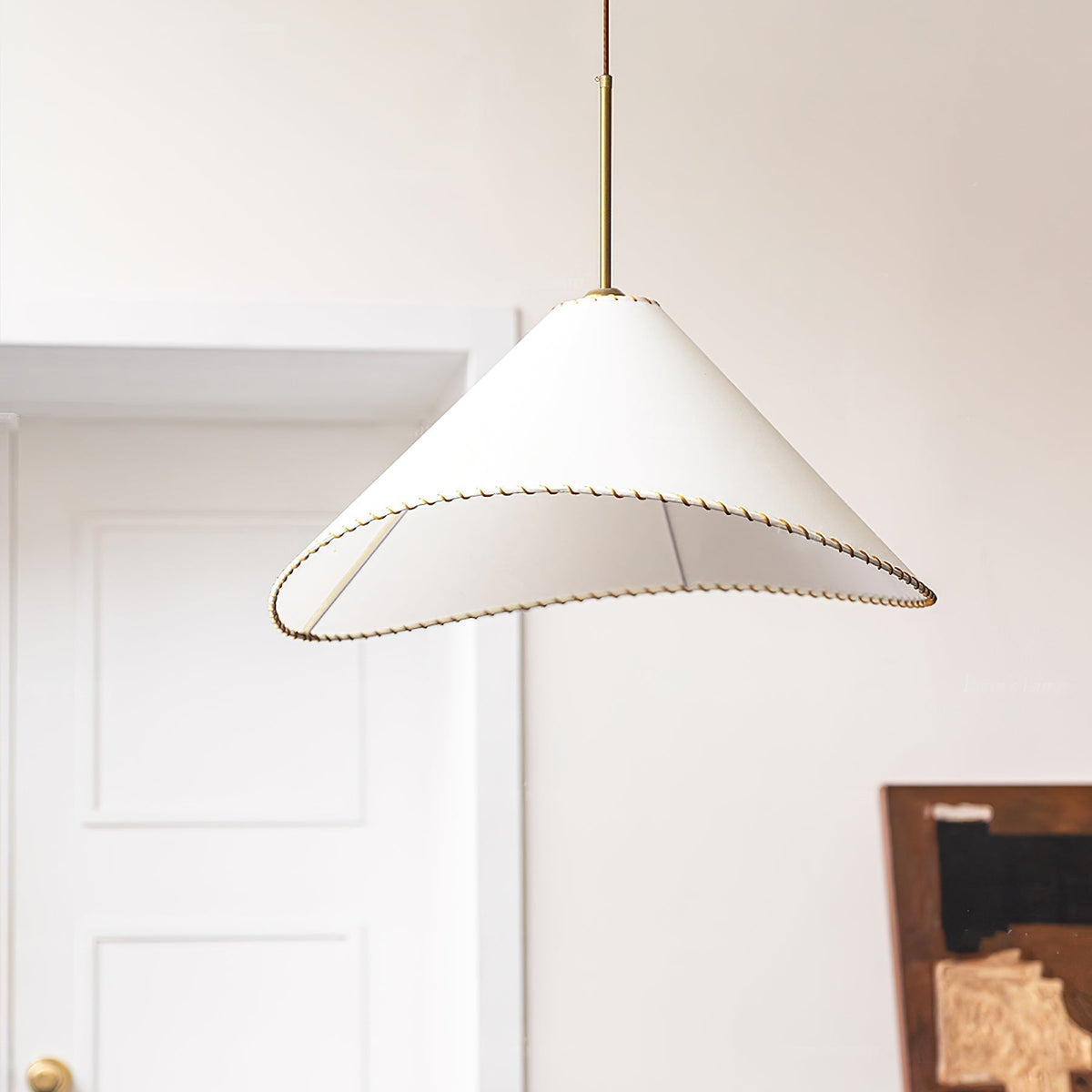 Aursoreth Nordic Tordu Abat-Jour Tissu Pendentif Lampe - Neutralighting