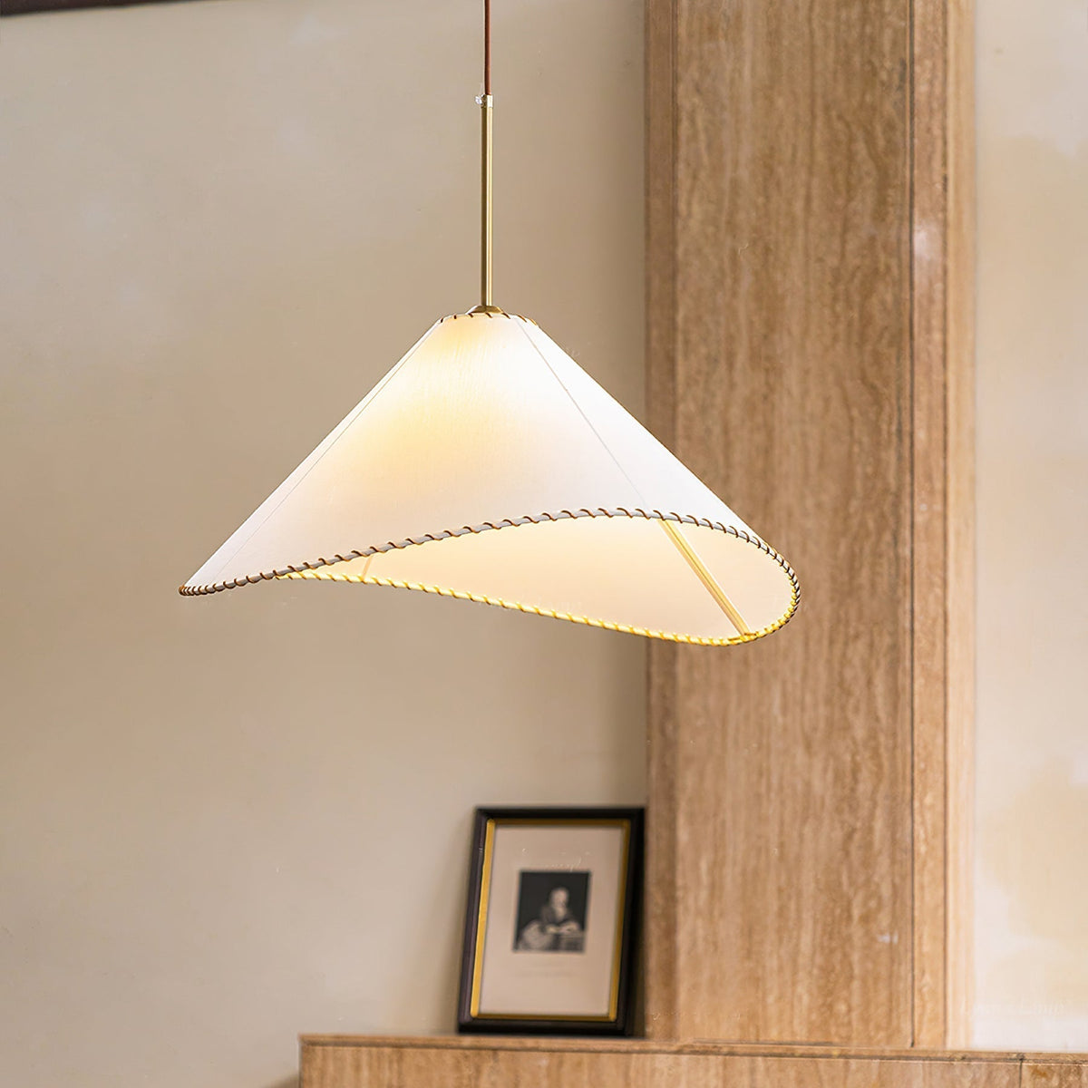 Aursoreth Nordic Tordu Abat-Jour Tissu Pendentif Lampe - Neutralighting