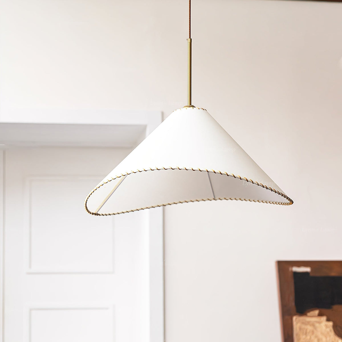 Aursoreth Nordic Tordu Abat-Jour Tissu Pendentif Lampe - Neutralighting