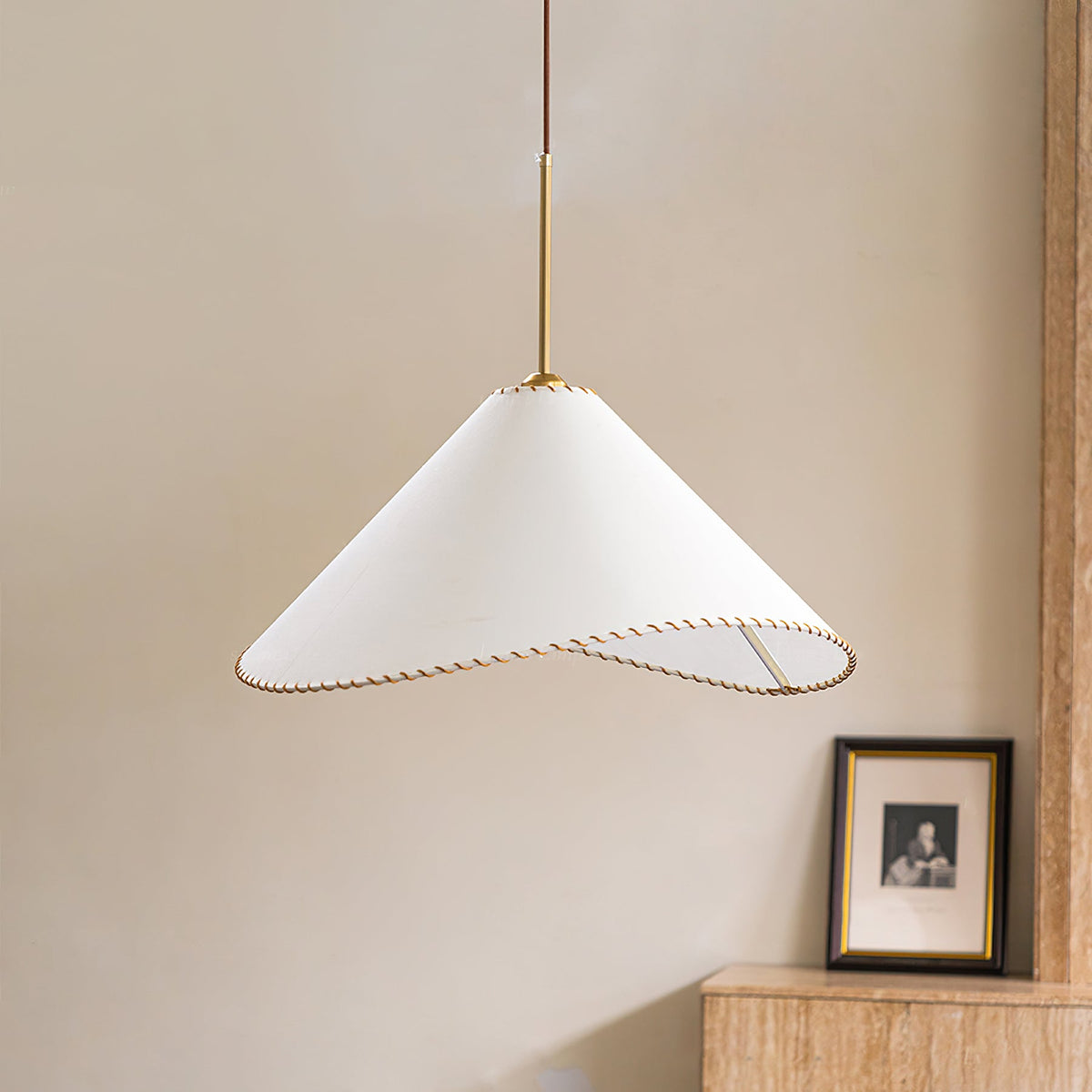 Aursoreth Nordic Tordu Abat-Jour Tissu Pendentif Lampe - Neutralighting