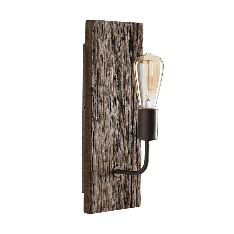 Ovenaris Applique Murale Bois Métal Industriel Vintage - Neutralighting