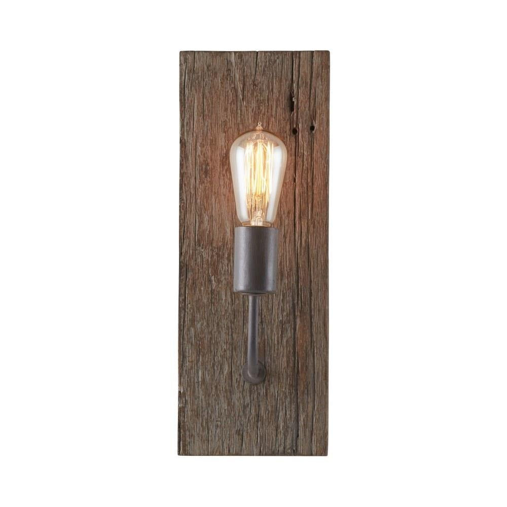 Ovenaris Applique Murale Bois Métal Industriel Vintage - Neutralighting