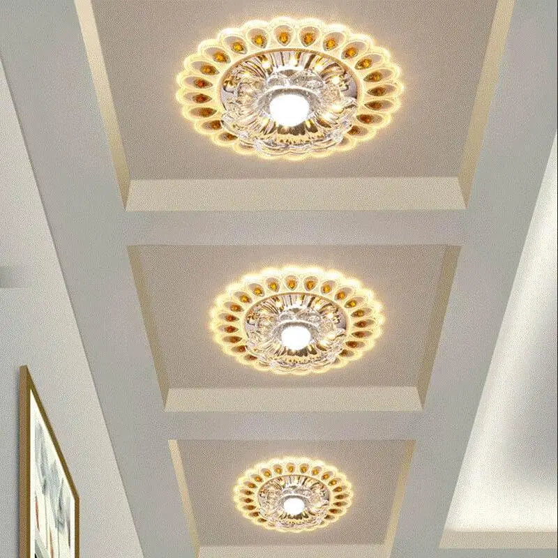 Plafonnier — Moderne Cristal Verre LED Plafonnier Spot Couloir Couloir Allée Porche Plafond Encastré Décor À La Maison Luminaire