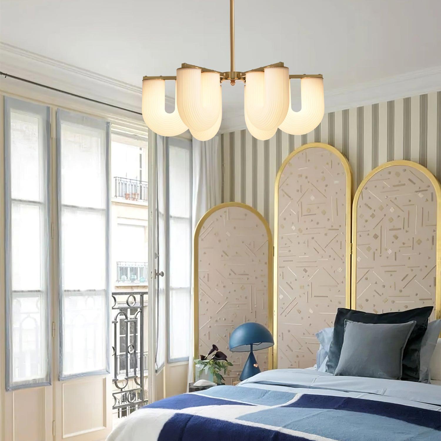 Agatha Lustre U Forme Verre Laiton Moderne - Neutralighting
