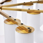 Agatha Lustre en Forme de U Verre Dépoli Tubes en U Laiton Moderne - Neutralighting
