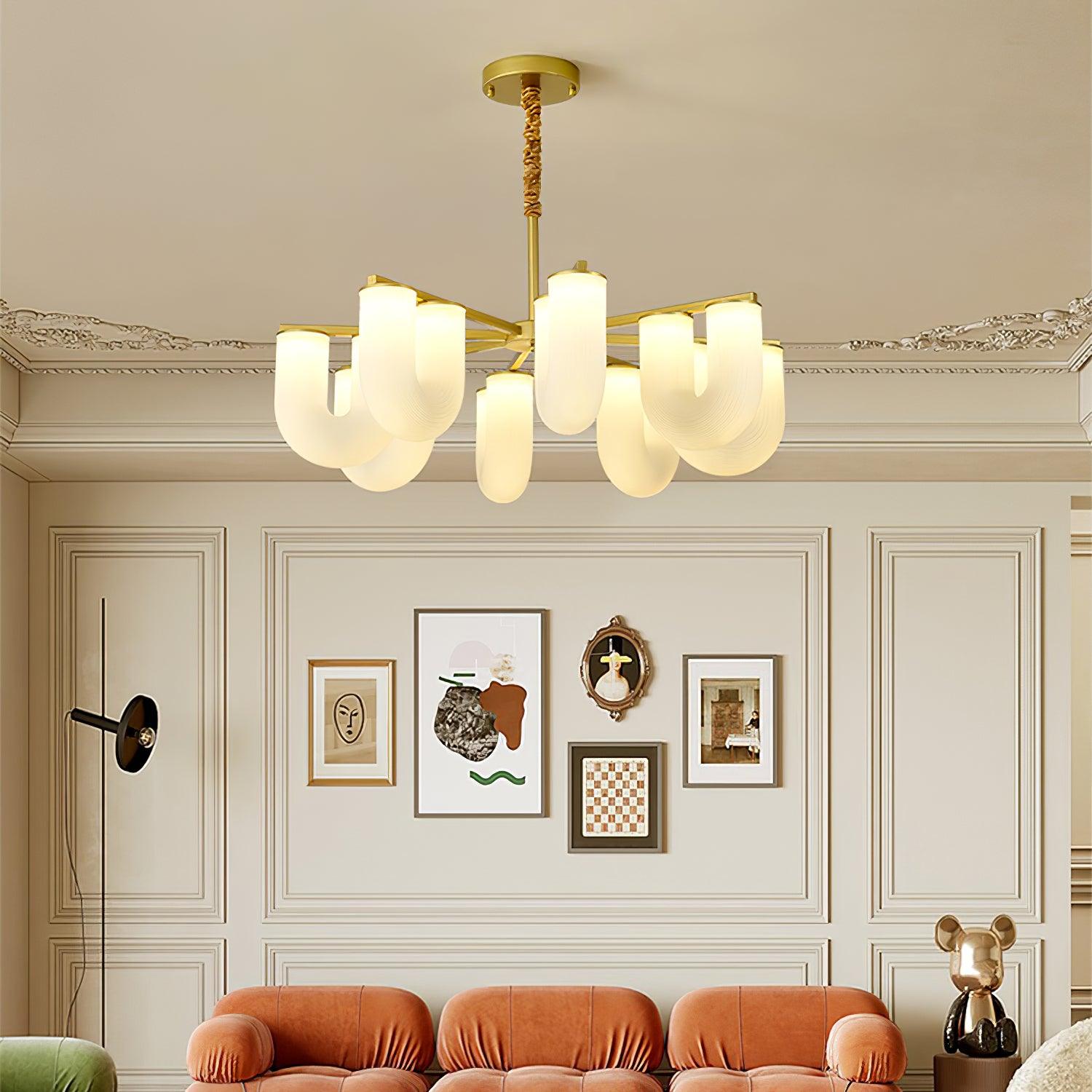 Agatha Lustre U Forme Verre Laiton Moderne - Neutralighting