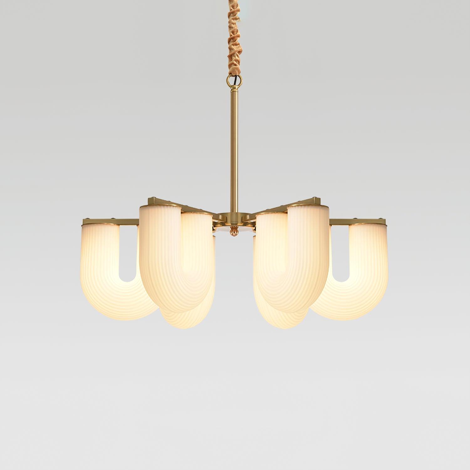 Agatha Lustre U Forme Verre Laiton Moderne - Neutralighting