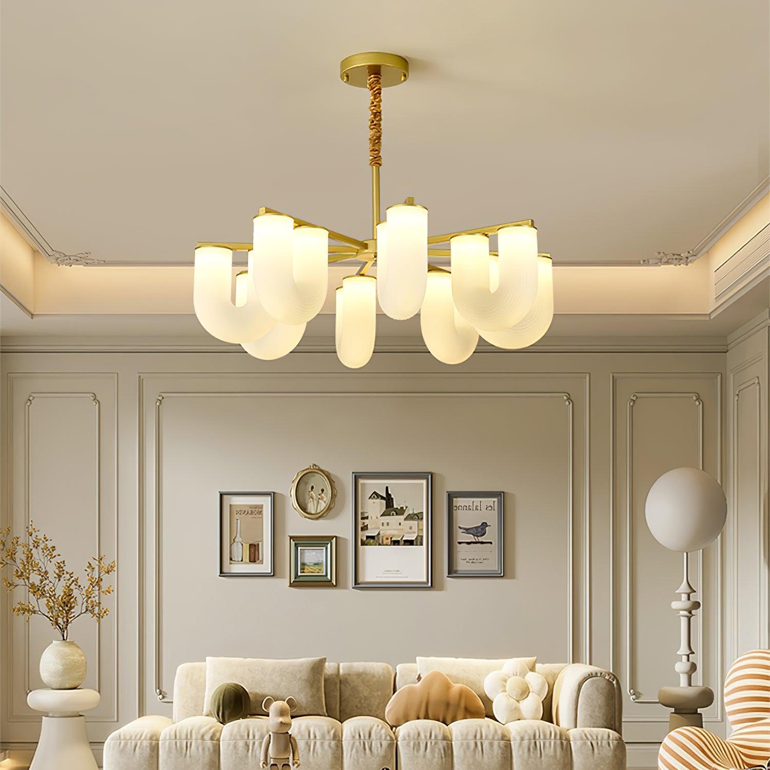 Agatha Lustre U Forme Verre Laiton Moderne - Neutralighting