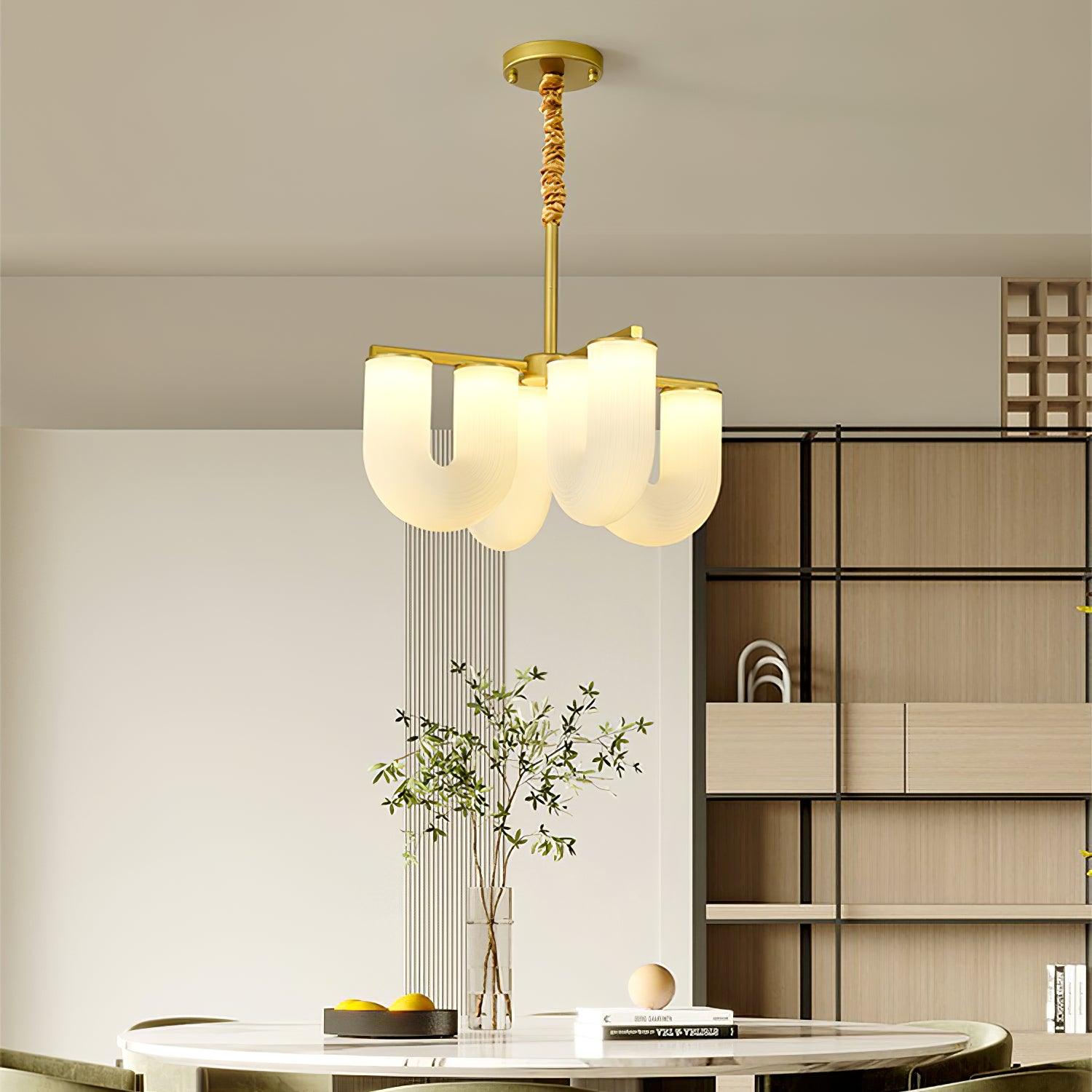 Agatha Lustre U Forme Verre Laiton Moderne - Neutralighting