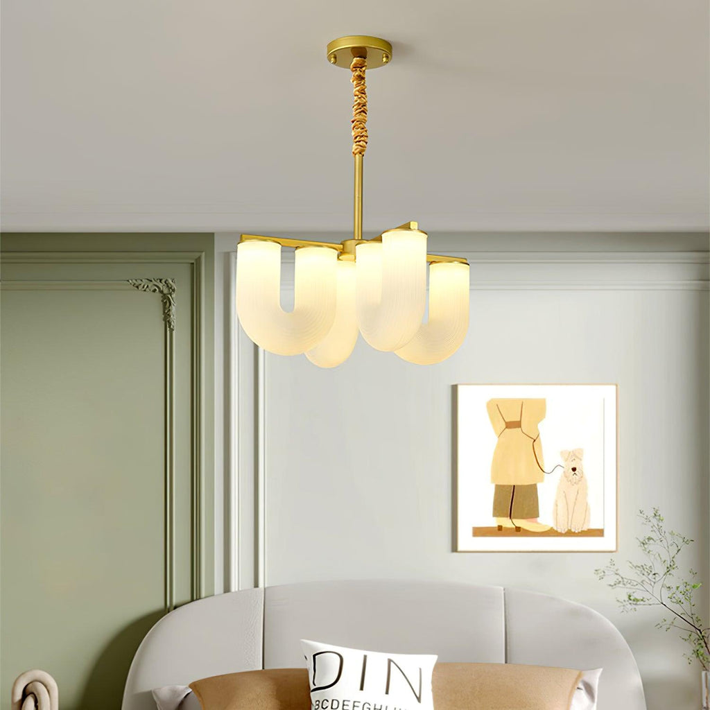 Agatha Lustre U Forme Verre Laiton Moderne - Neutralighting