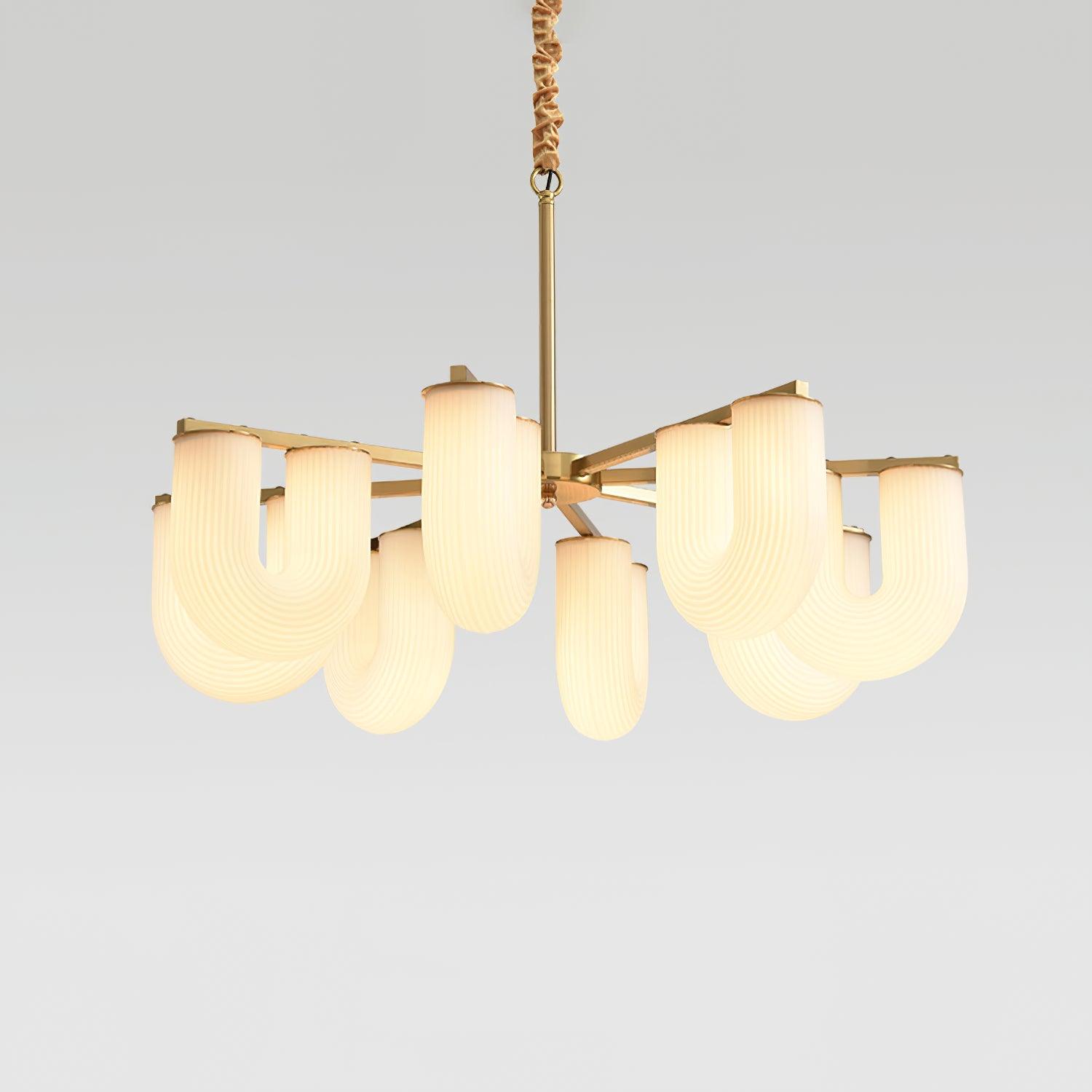 Agatha Lustre U Forme Verre Laiton Moderne - Neutralighting