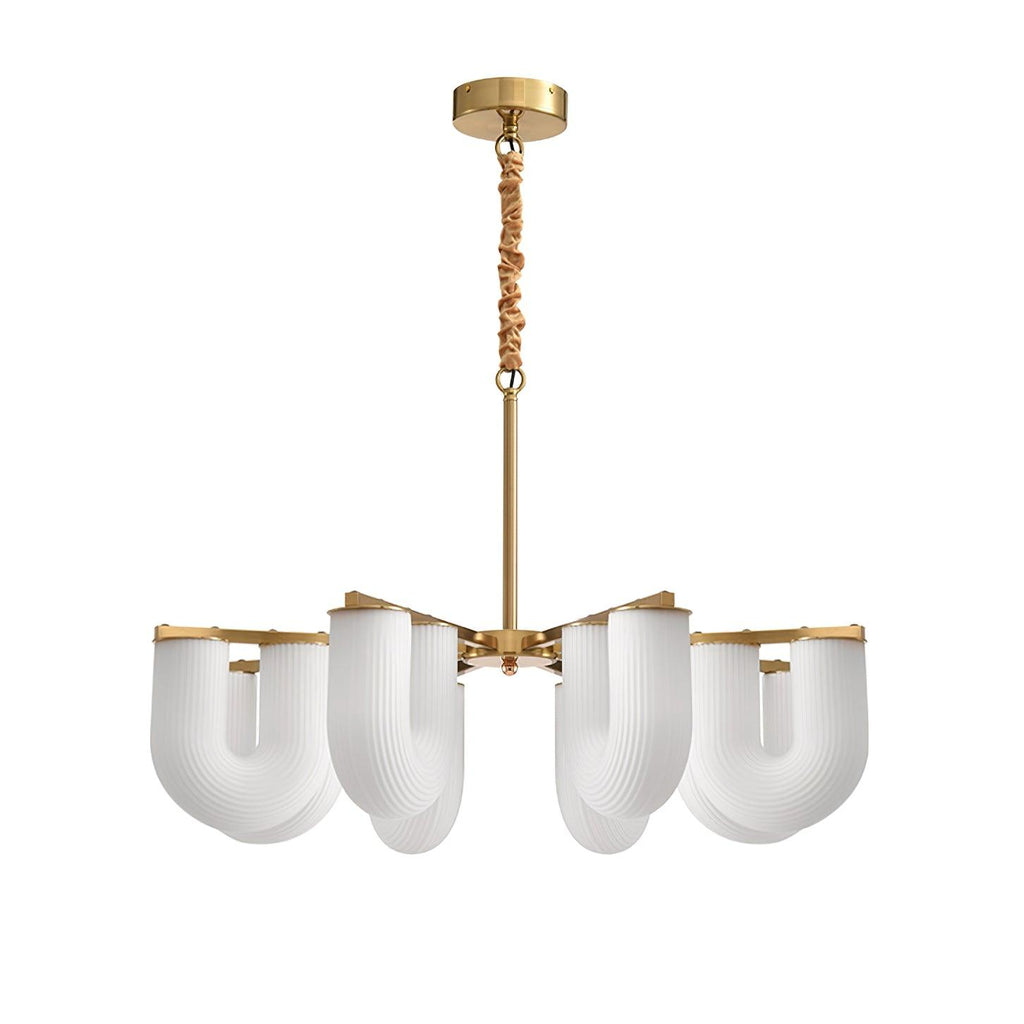 Agatha Lustre en Forme de U Verre Dépoli Tubes en U Laiton Moderne - Neutralighting