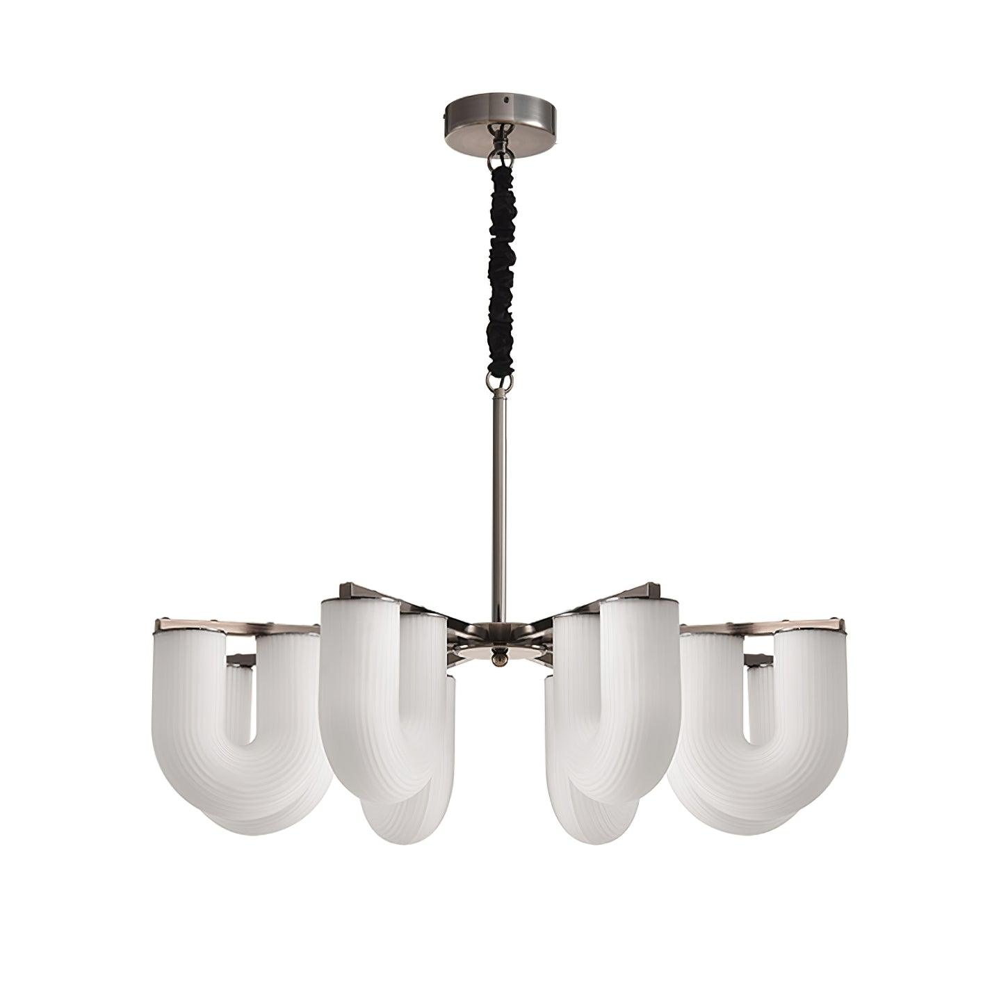Agatha Lustre en Forme de U Verre Dépoli Tubes en U Laiton Moderne - Neutralighting