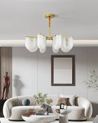 Agatha Lustre en Forme de U Verre Dépoli Tubes en U Laiton Moderne - Neutralighting