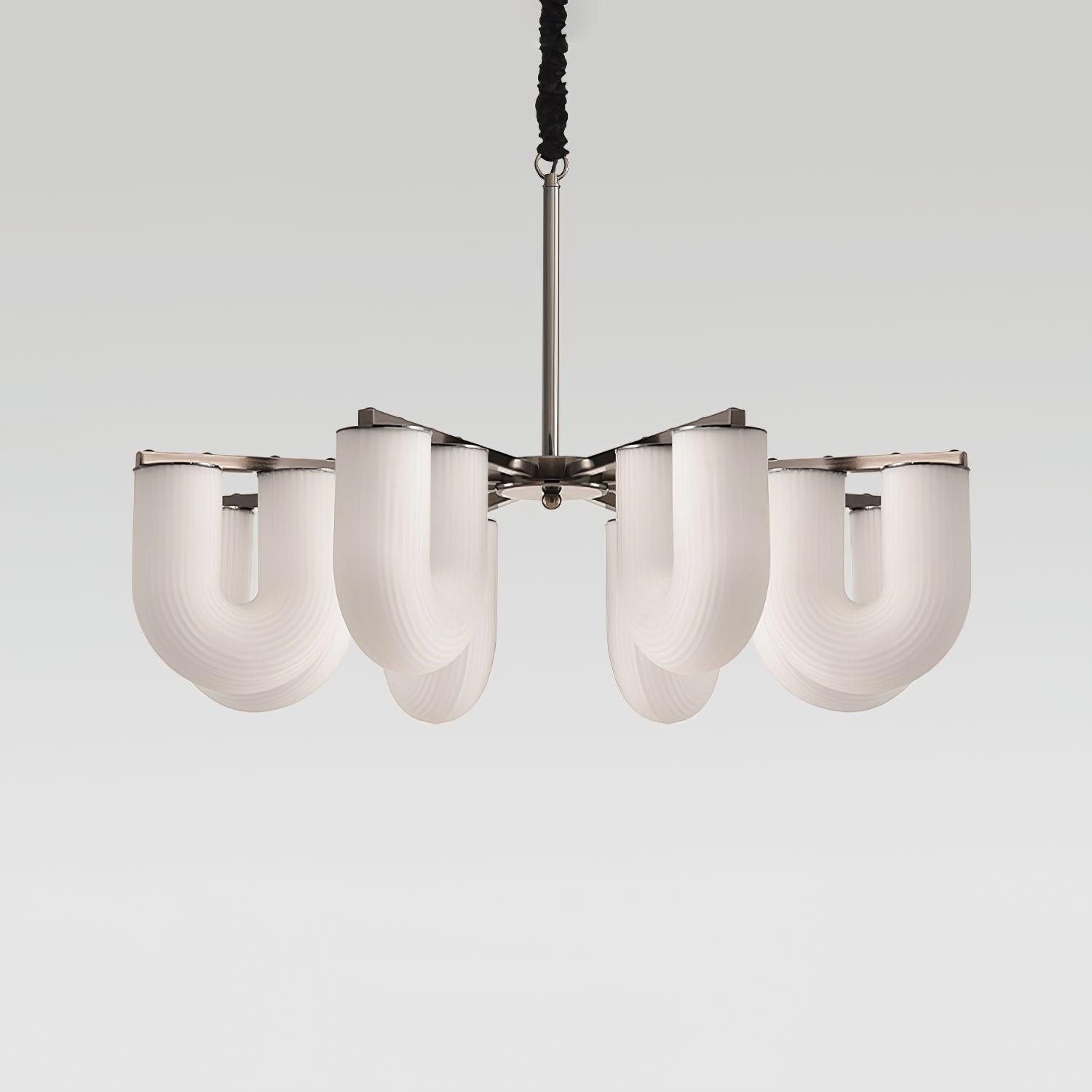 Agatha Lustre en Forme de U Verre Dépoli Tubes en U Laiton Moderne - Neutralighting