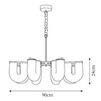 Agatha Lustre U Forme Verre Laiton Moderne - Neutralighting