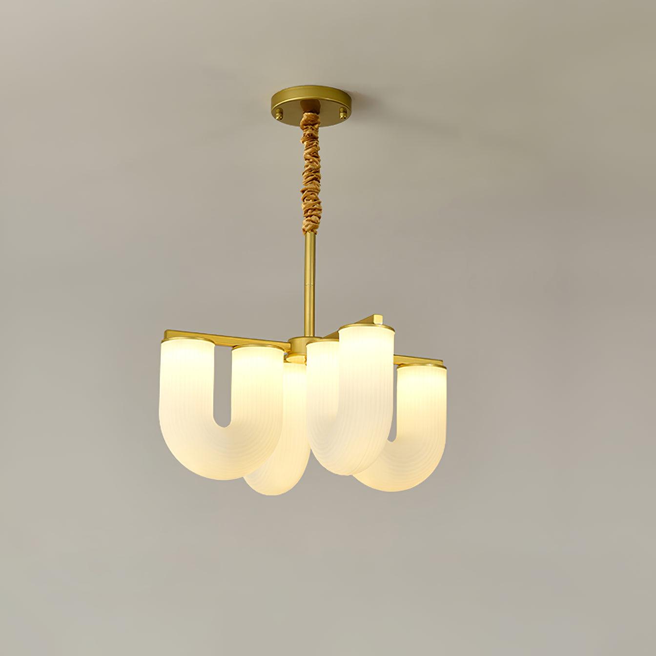 Agatha Lustre U Forme Verre Laiton Moderne - Neutralighting