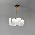 Agatha Lustre en Forme de U Verre Dépoli Tubes en U Laiton Moderne - Neutralighting