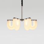 Agatha Lustre en Forme de U Verre Dépoli Tubes en U Laiton Moderne - Neutralighting