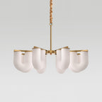 Agatha Lustre en Forme de U Verre Dépoli Tubes en U Laiton Moderne - Neutralighting