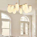 Agatha Lustre en Forme de U Verre Dépoli Tubes en U Laiton Moderne - Neutralighting