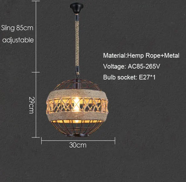Lustre Vintage Oscar Rivage en Corde de Chanvre — Default Title