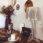 Kristy Lamp de Table Cylindre Moderne, Arcylique, Noir/Transparent, Salon - Neutralighting