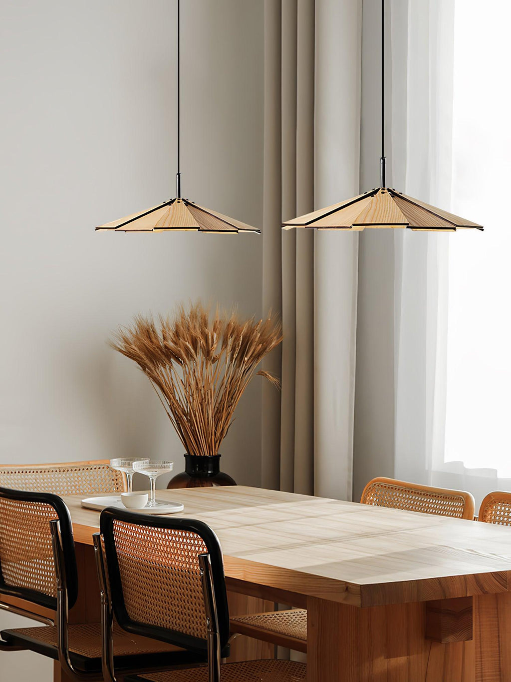 Woodura Lampe Pendante Parapluie en Bois - Neutralighting