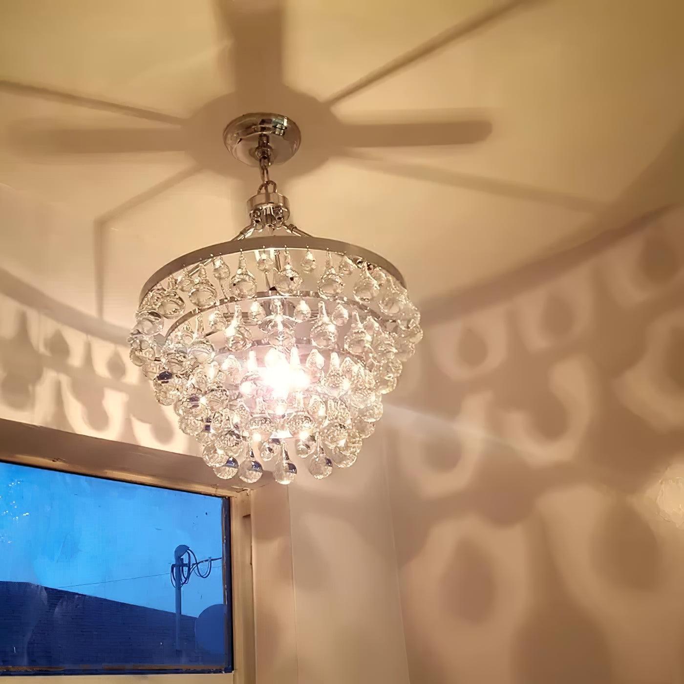 Avelis Postmodern Luxury Unique Tiered Crystal Chandelier - Neutralighting