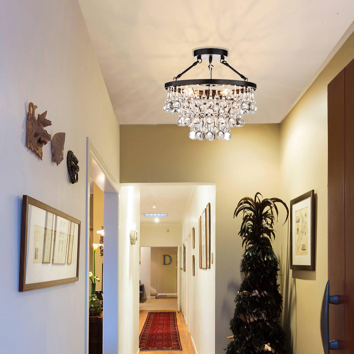 Avelis Postmodern Luxury Unique Tiered Crystal Chandelier - Neutralighting