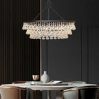 Avelis Postmodern Luxury Unique Tiered Crystal Chandelier - Neutralighting