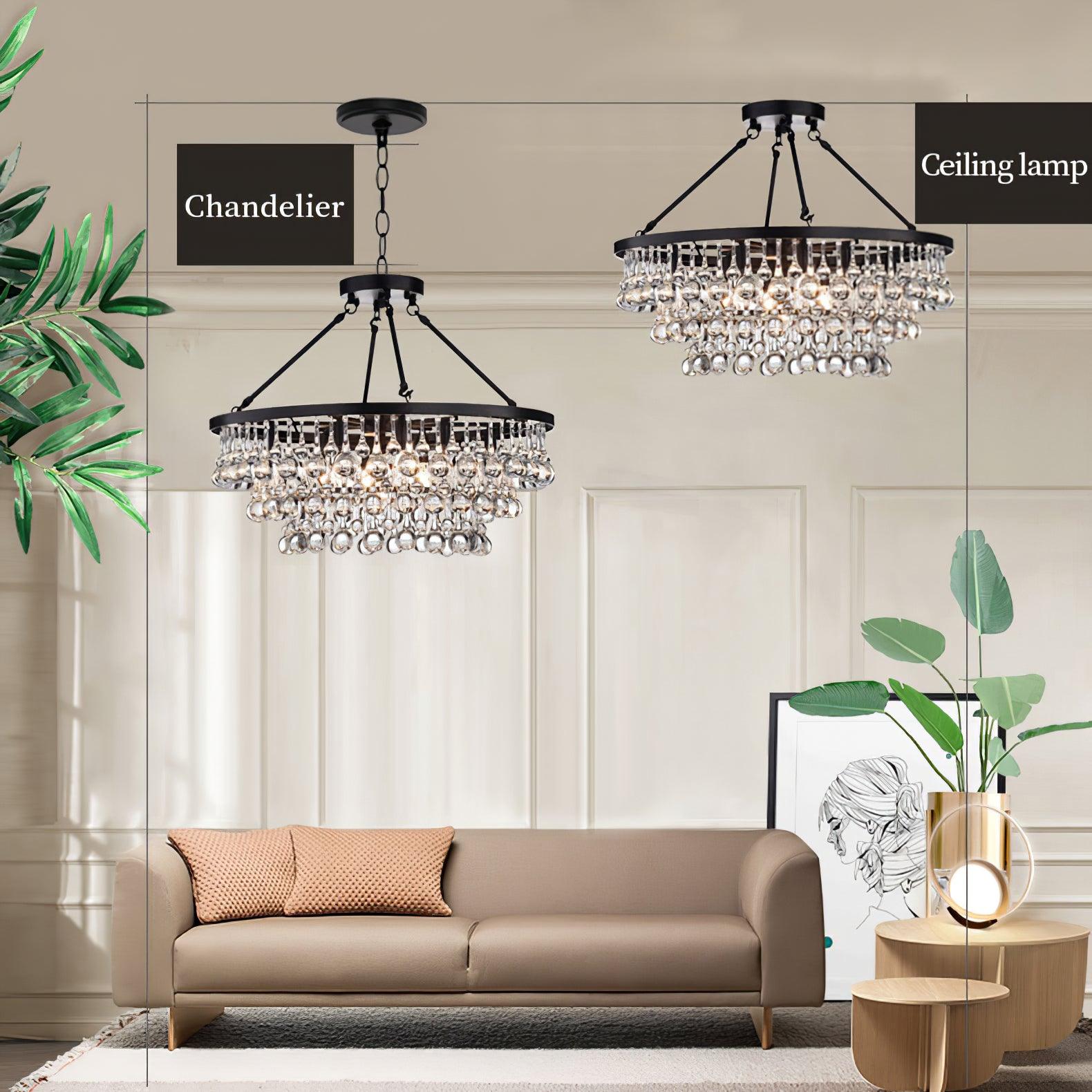 Avelis Postmodern Luxury Unique Tiered Crystal Chandelier - Neutralighting