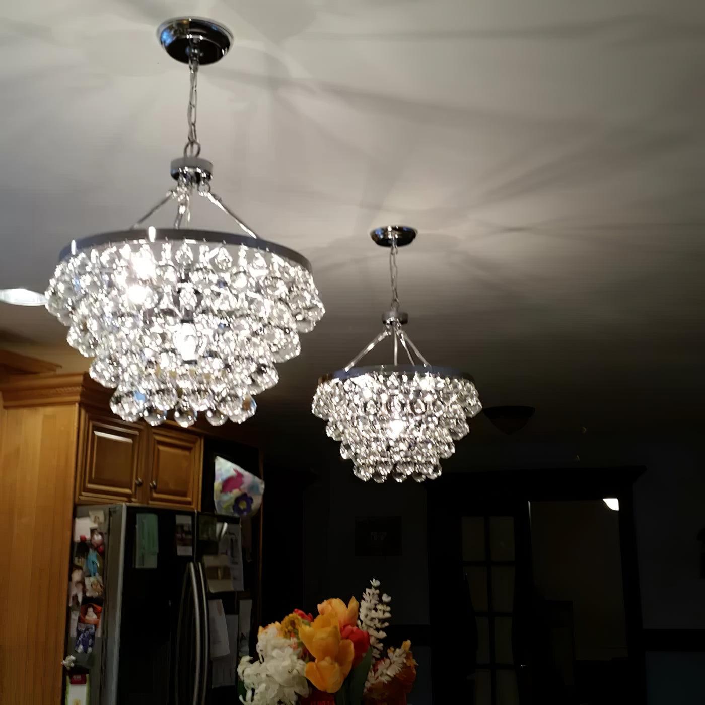Avelis Postmodern Luxury Unique Tiered Crystal Chandelier - Neutralighting