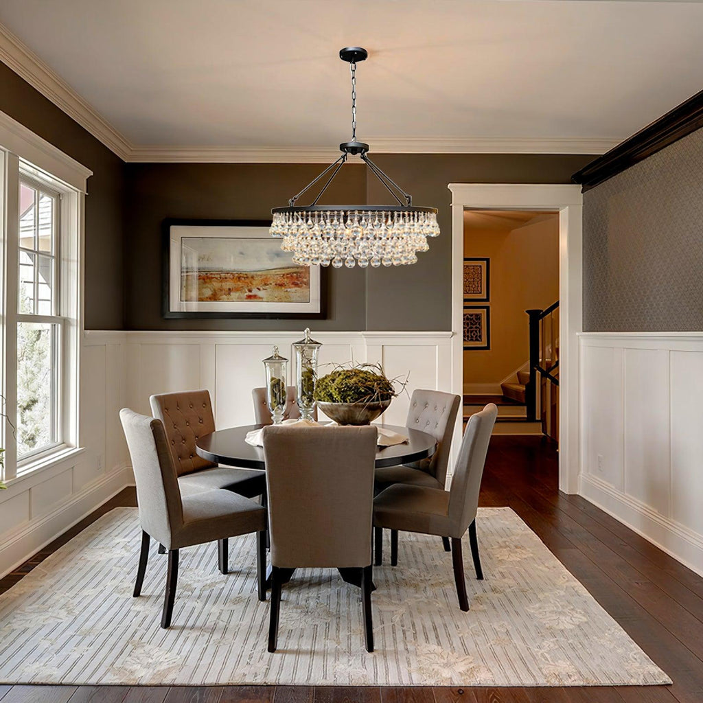 Avelis Postmodern Luxury Unique Tiered Crystal Chandelier - Neutralighting