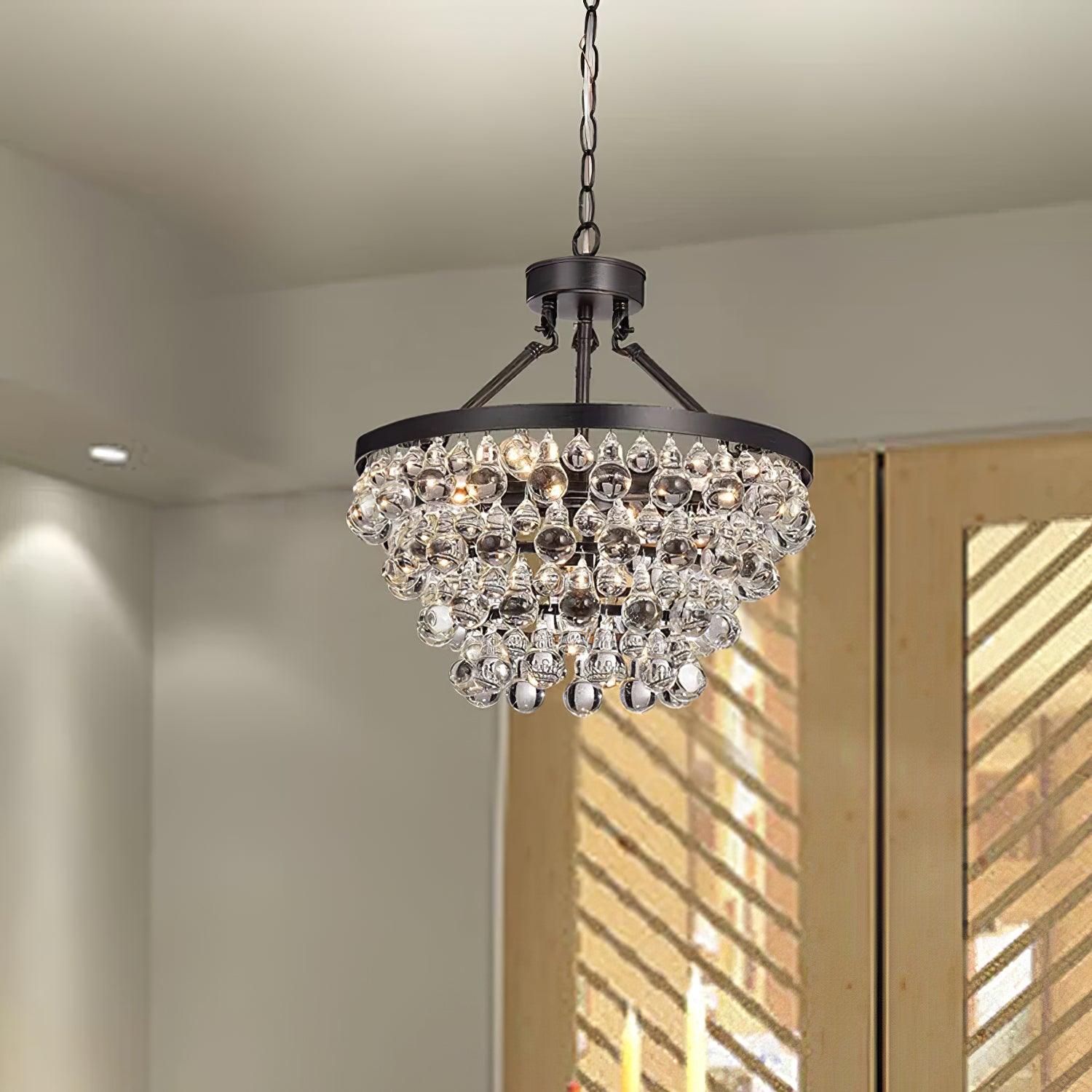 Avelis Postmodern Luxury Unique Tiered Crystal Chandelier - Neutralighting