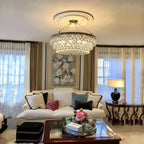 Avelis Postmodern Luxury Unique Tiered Crystal Chandelier - Neutralighting