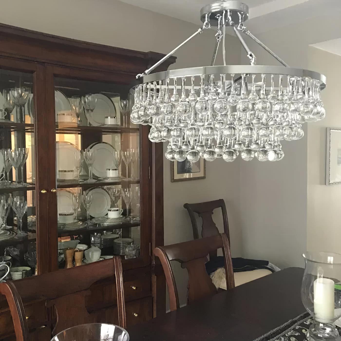 Avelis Postmodern Luxury Unique Tiered Crystal Chandelier - Neutralighting