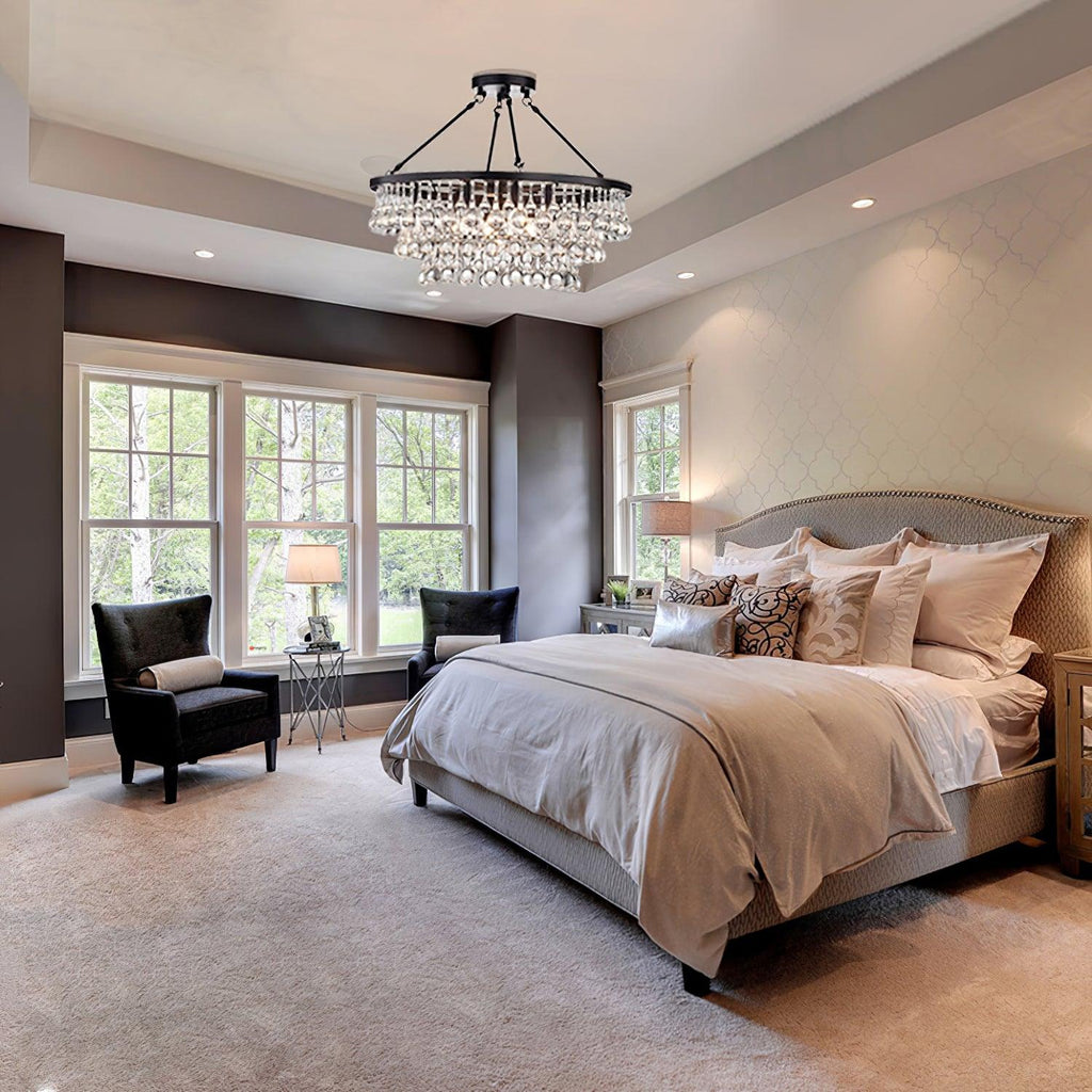 Avelis Postmodern Luxury Unique Tiered Crystal Chandelier - Neutralighting