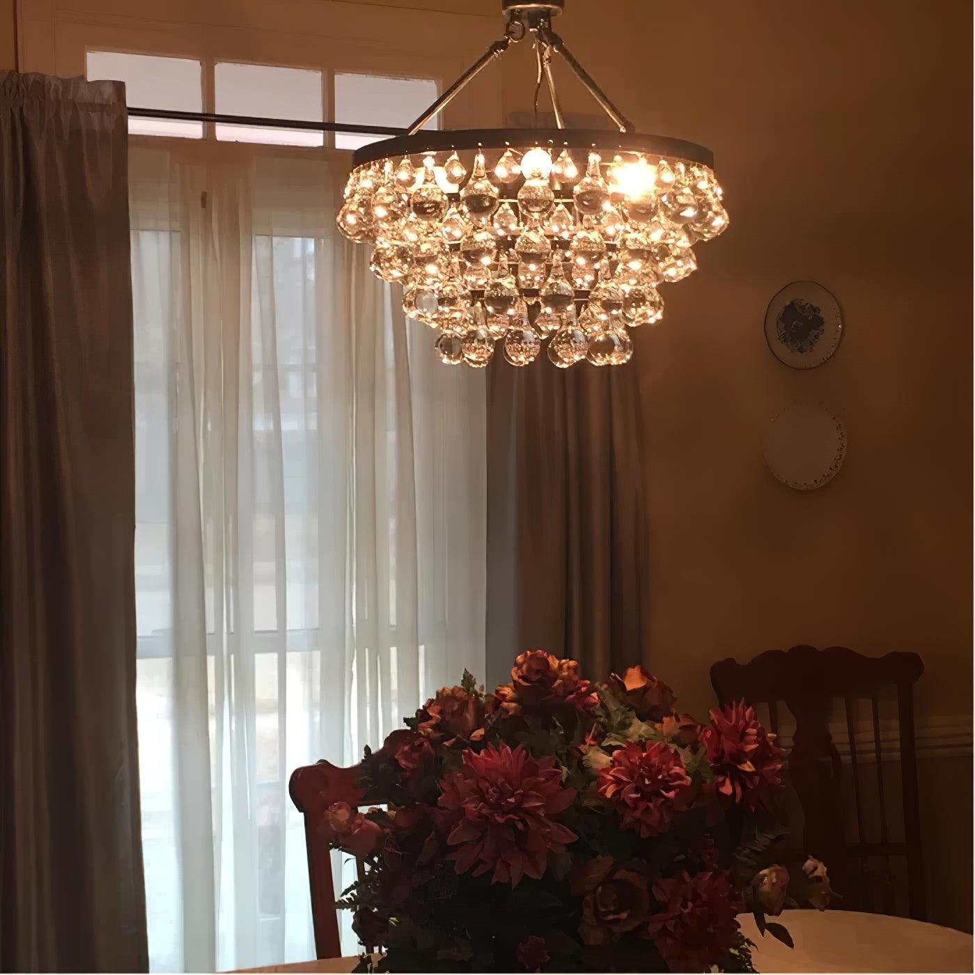 Avelis Postmodern Luxury Unique Tiered Crystal Chandelier - Neutralighting
