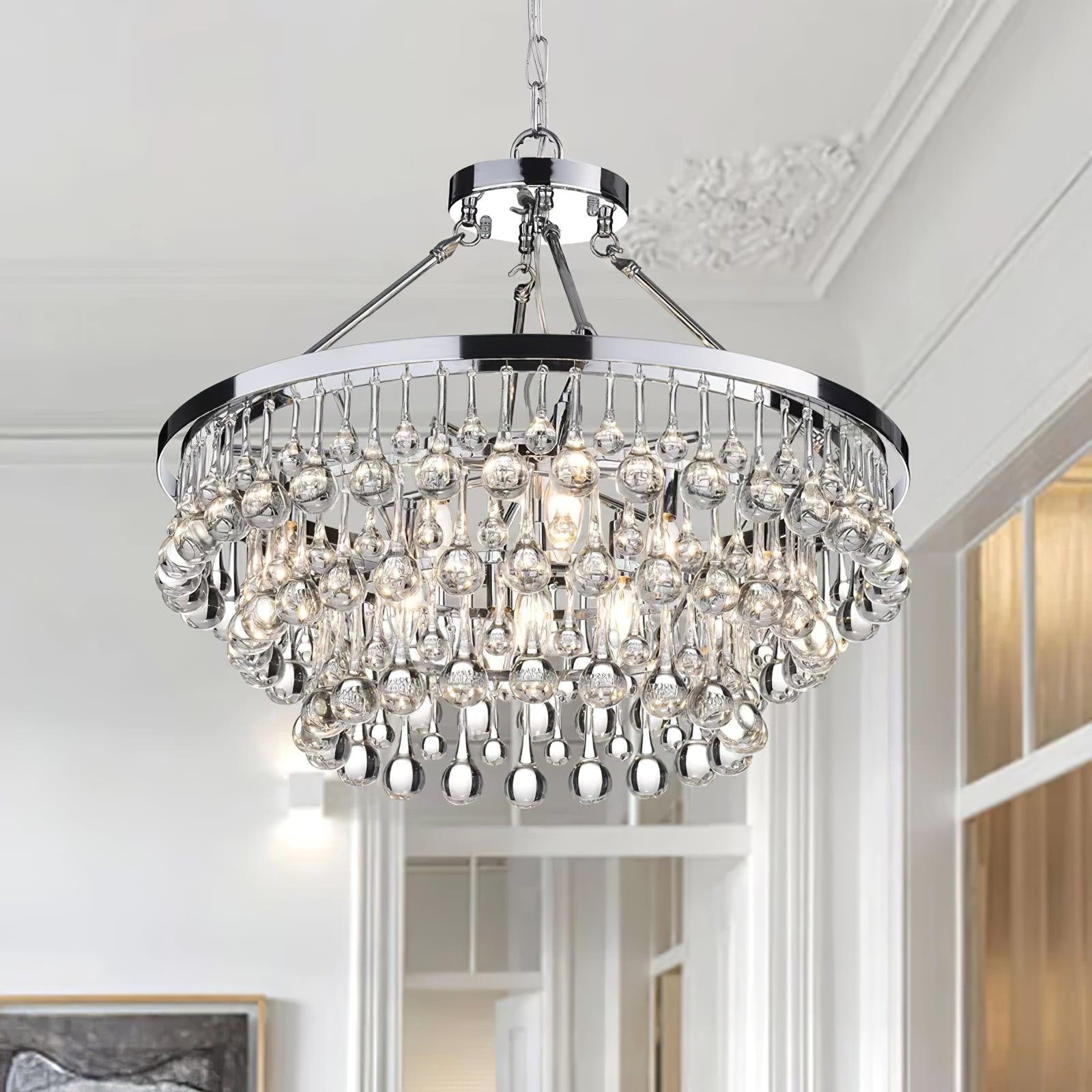 Avelis Postmodern Luxury Unique Tiered Crystal Chandelier - Neutralighting