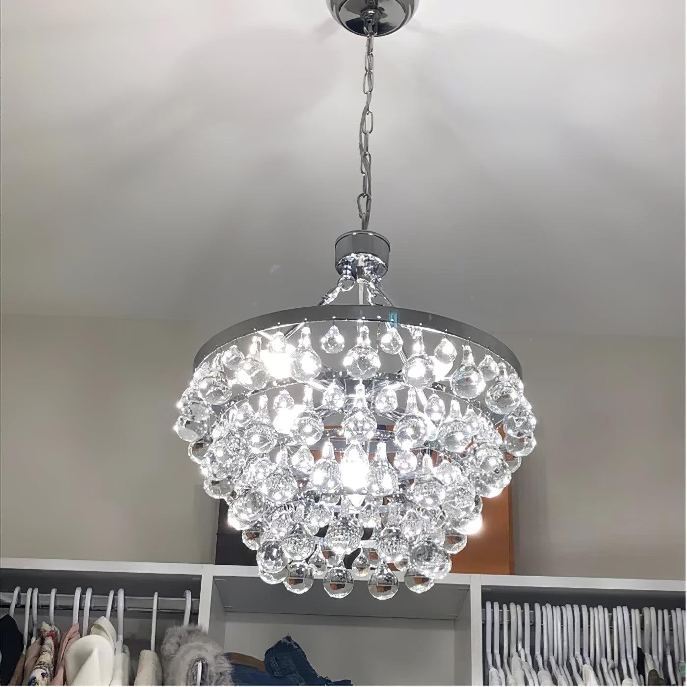 Avelis Postmodern Luxury Unique Tiered Crystal Chandelier - Neutralighting