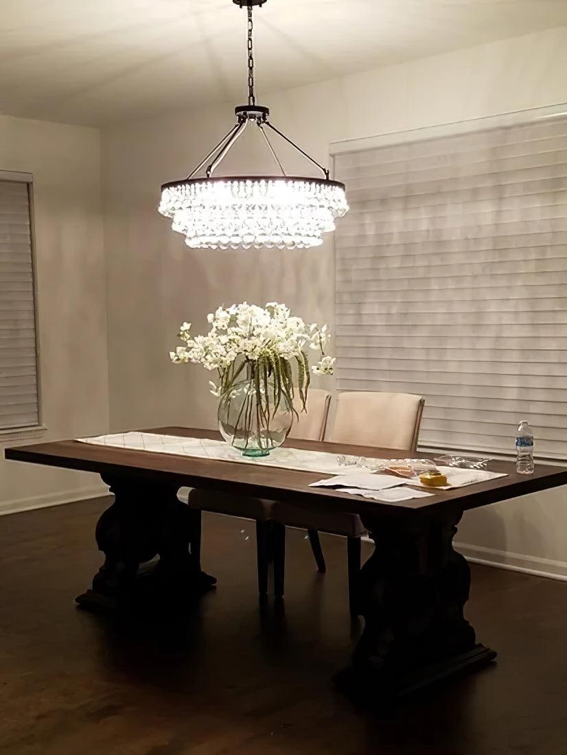 Avelis Postmodern Luxury Unique Tiered Crystal Chandelier - Neutralighting