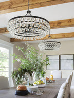 Avelis Postmodern Luxury Unique Tiered Crystal Chandelier - Neutralighting