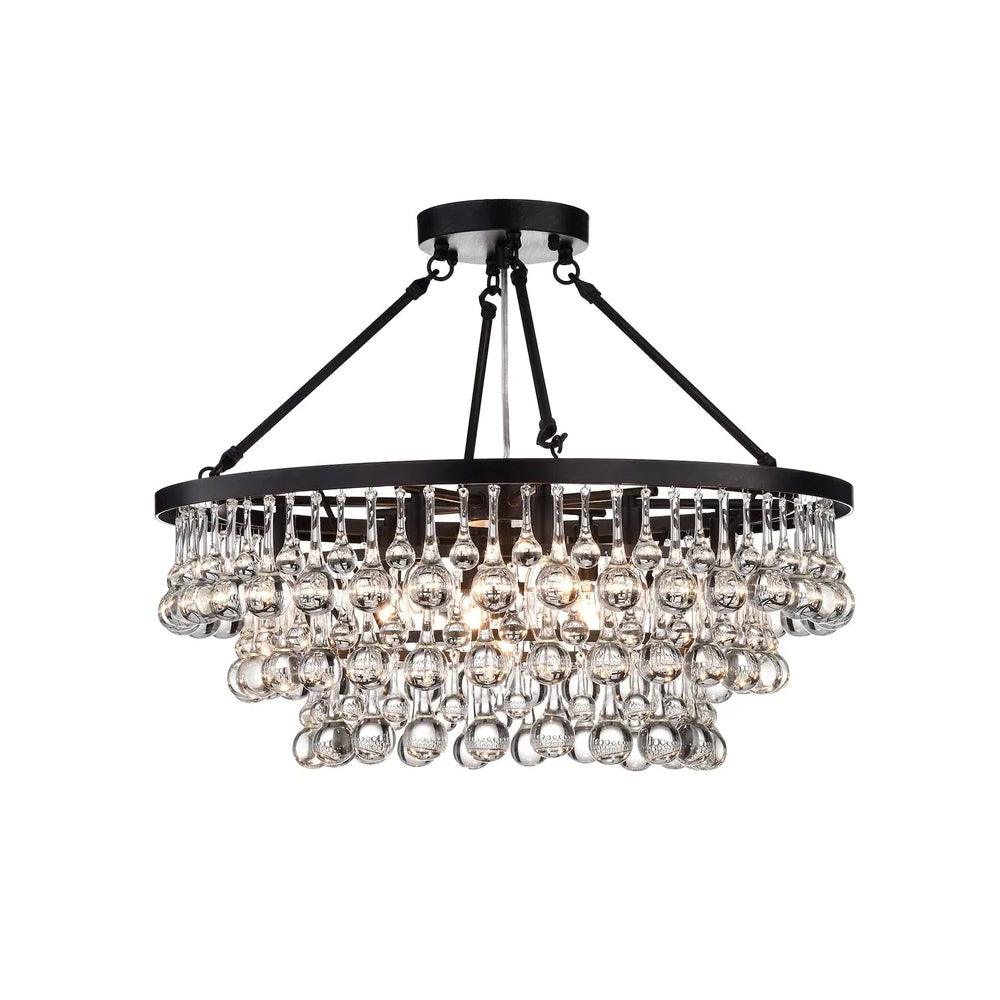 Avelis Postmodern Luxury Unique Tiered Crystal Chandelier - Neutralighting