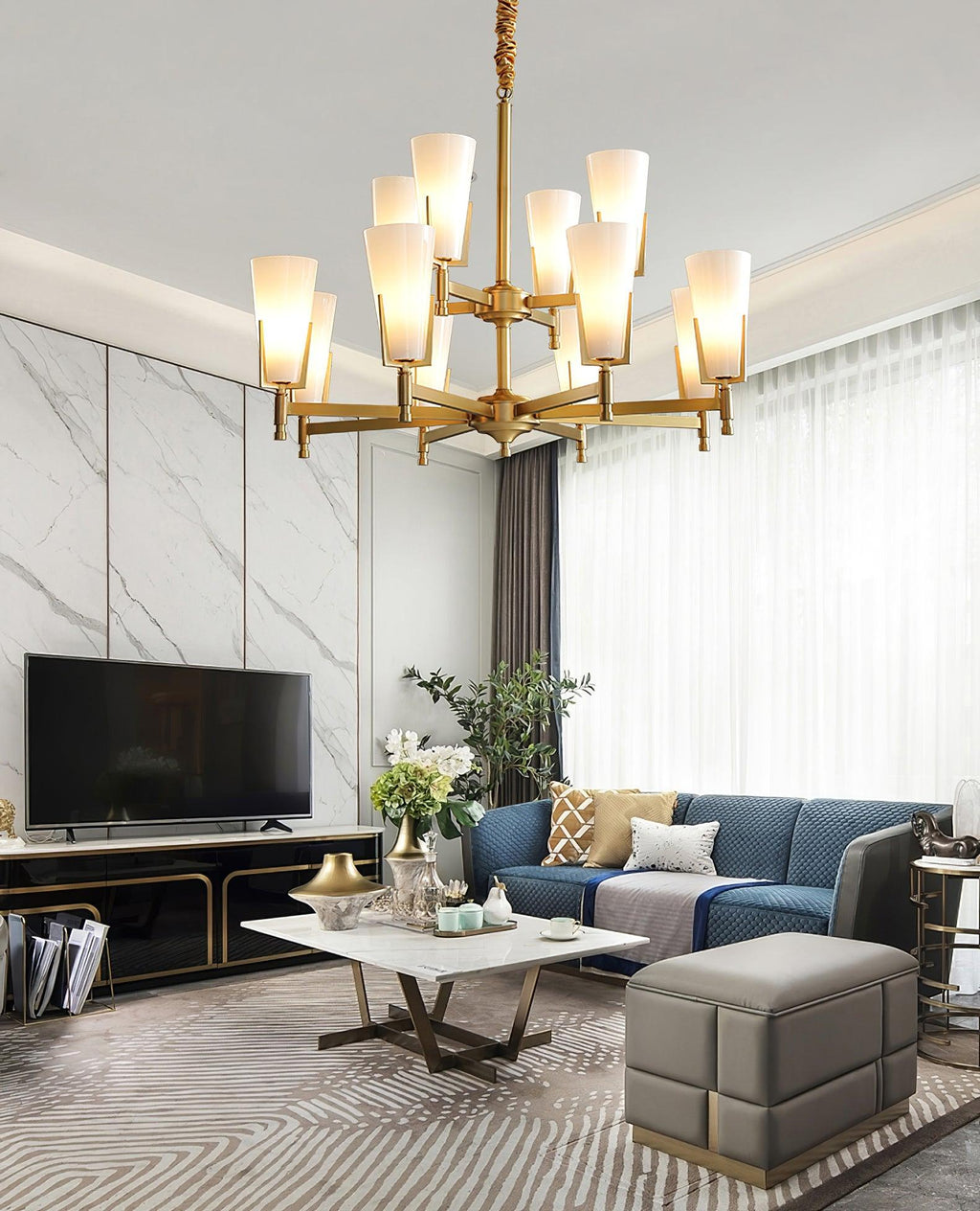 Gleam Lustre en Laiton de Luxe - Neutralighting