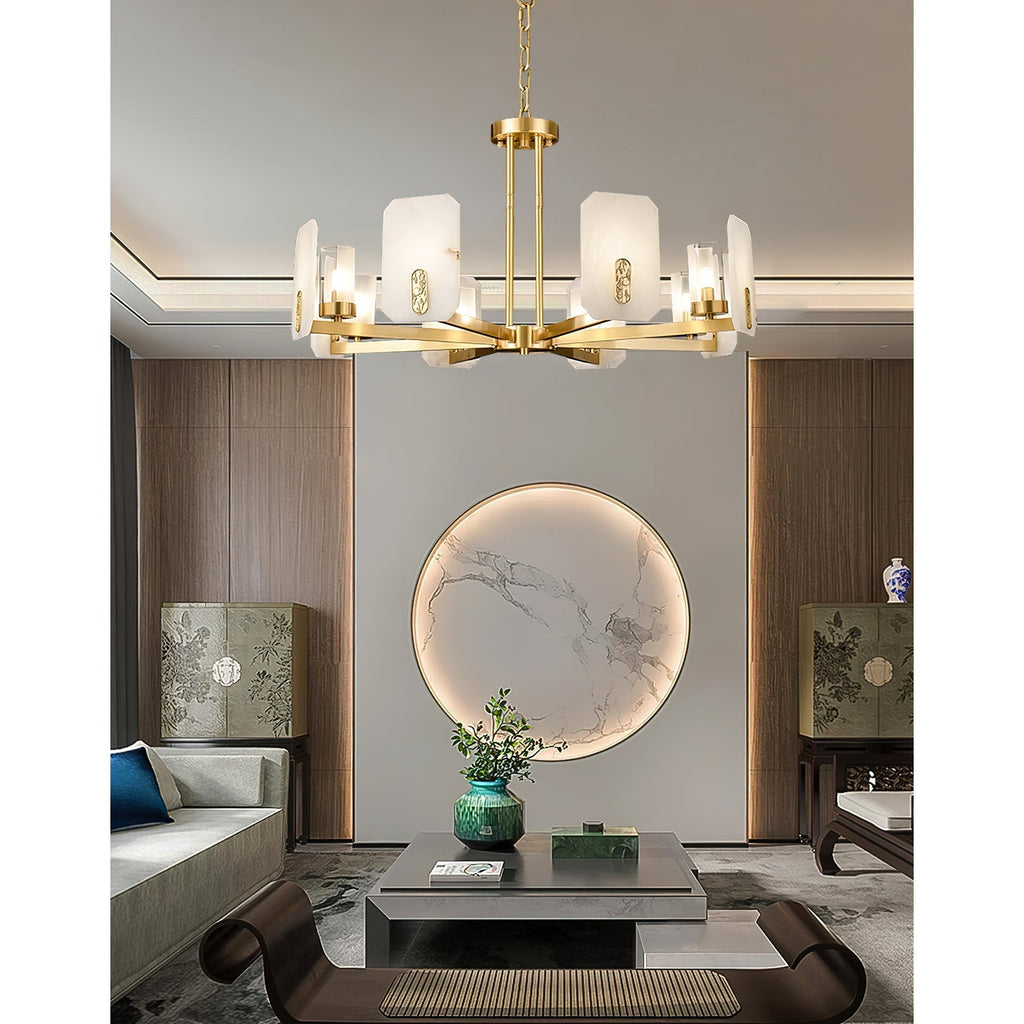 Aursorion Lustre Laiton Albâtre Luxe Postmoderne - Neutralighting