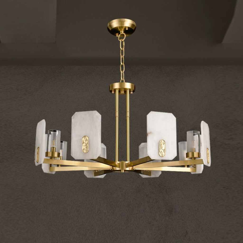 Aursorion Lustre Laiton Albâtre Luxe Postmoderne - Neutralighting