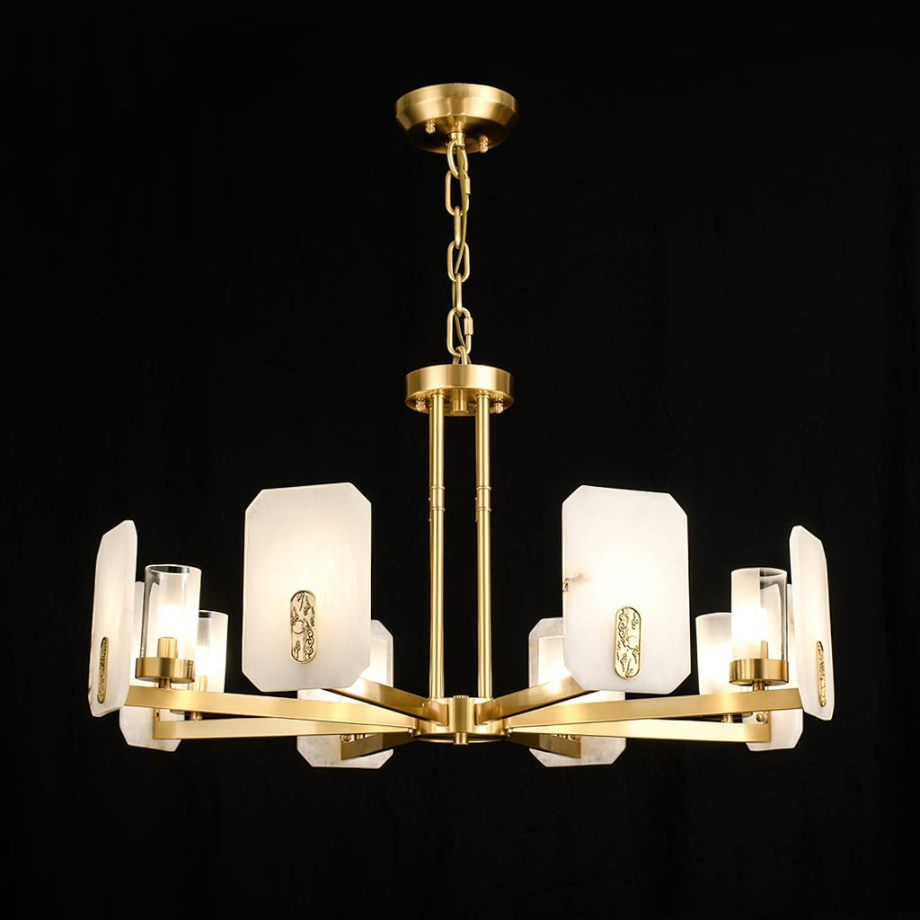 Aursorion Lustre Laiton Albâtre Luxe Postmoderne - Neutralighting