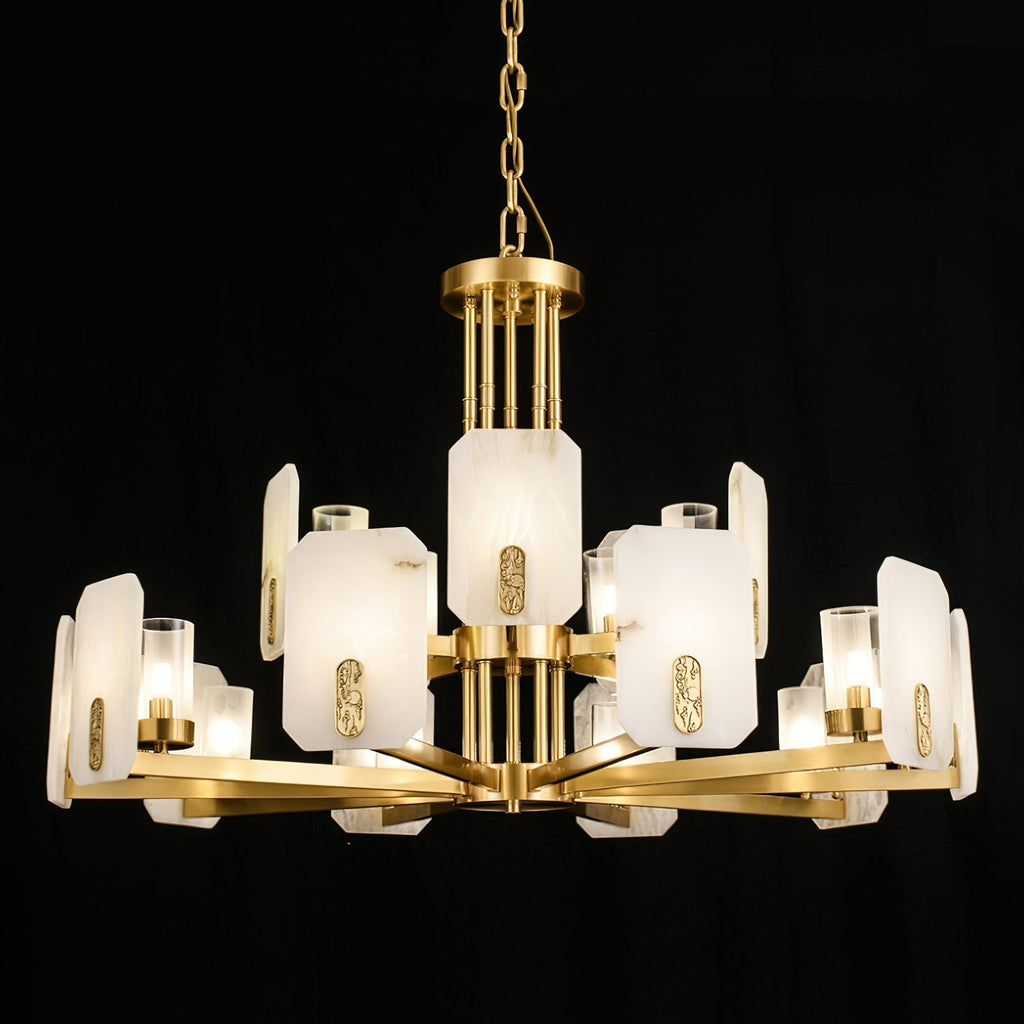 Aursorion Lustre Laiton Albâtre Luxe Postmoderne - Neutralighting