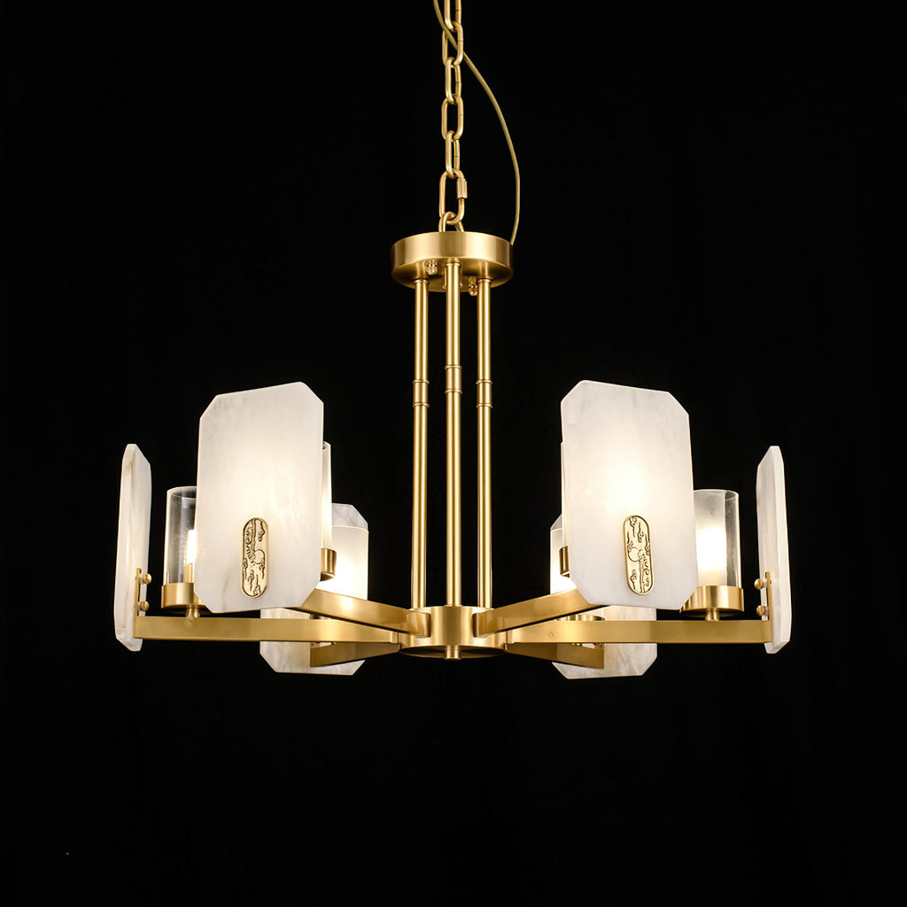 Aursorion Lustre Laiton Albâtre Luxe Postmoderne - Neutralighting